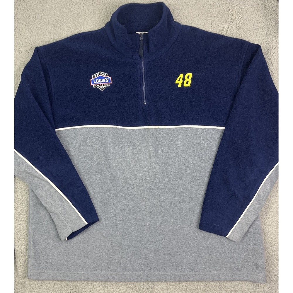 Jimmie Johnson #48 Nascar 1/4 Zip‎ Fleece Pullover Racing Car Jacket Men's 2XL